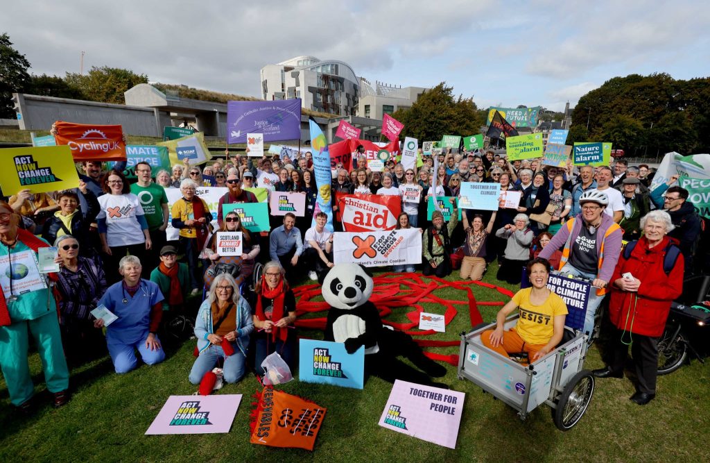 Largest Climate Lobby in Scottish history: Members of East Lothian Climate Hub were among 500 Scots present at parliament on 18 September as part of Stop Climate Chaos Scotland's event. Photo / SCCS