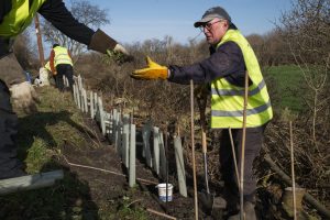 Volunteers with the Hedgerow Restoration pilot on the Tranent Waggonway. Photo / Tom Bywater, ELCAN