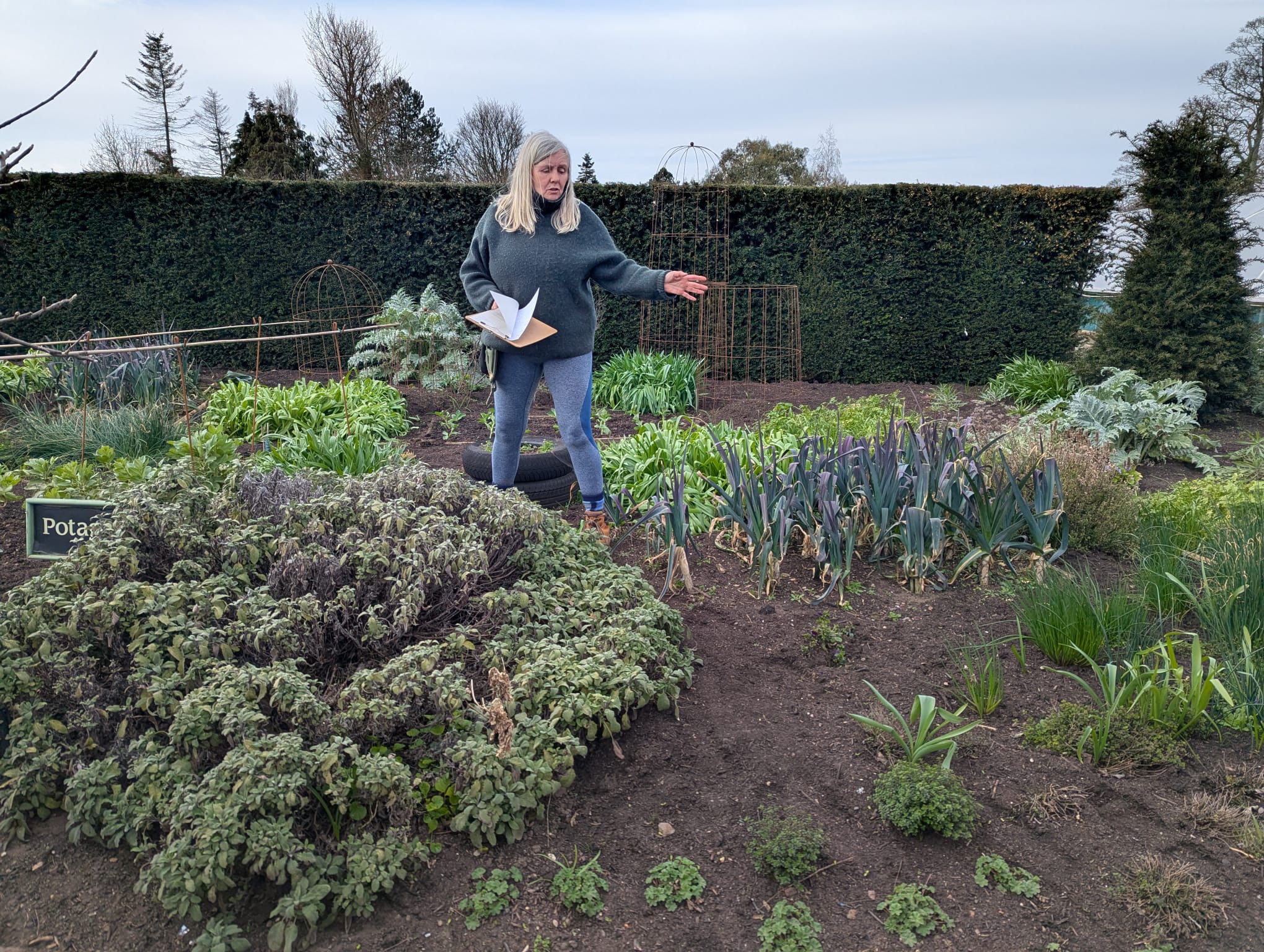 The Food Growers Collective met for a tour of the Walled Garden, led by Head Gardener Kerry Lyall. Photo / ELCAN