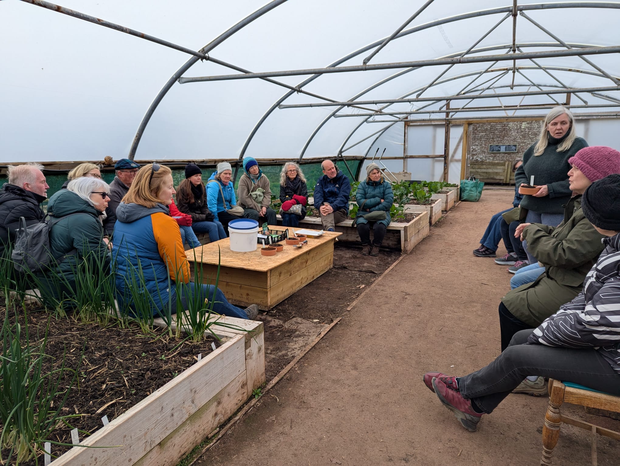 The Food Growers Collective met for a tour of the Walled Garden, led by Head Gardener Kerry Lyall. Photo / ELCAN