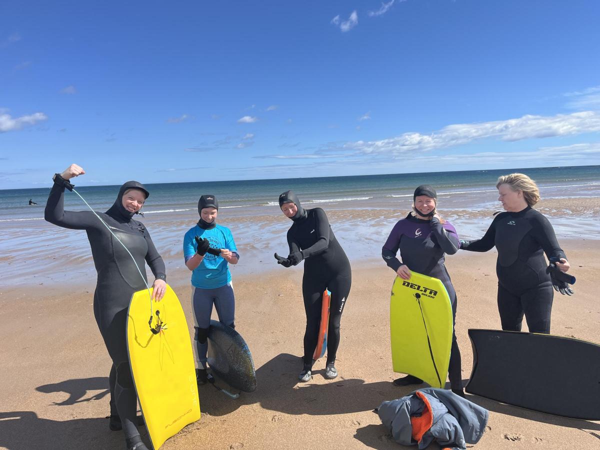 Attendees of the Sough to Sea women's surf and river stewardship programme. Photo / Supplied