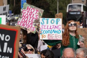 AI Data Centres Protest at Scottish Parliament. Photo / APRS